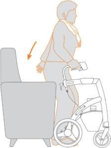 Como sentarse desde andador Rollz motion al sillon