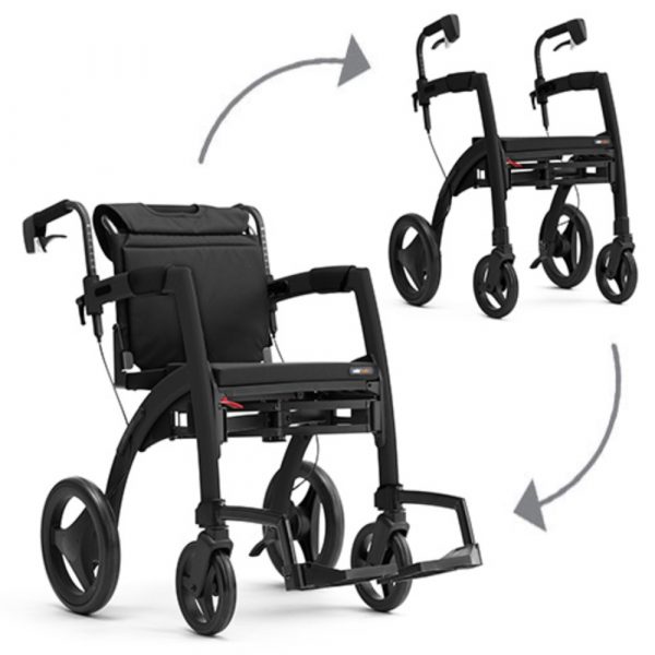 Rollz Motion negro de andador a silla de ruedas